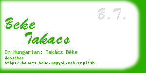 beke takacs business card