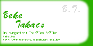 beke takacs business card